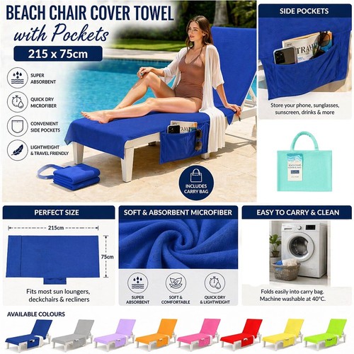 Beach chair lounger cover with - chair,